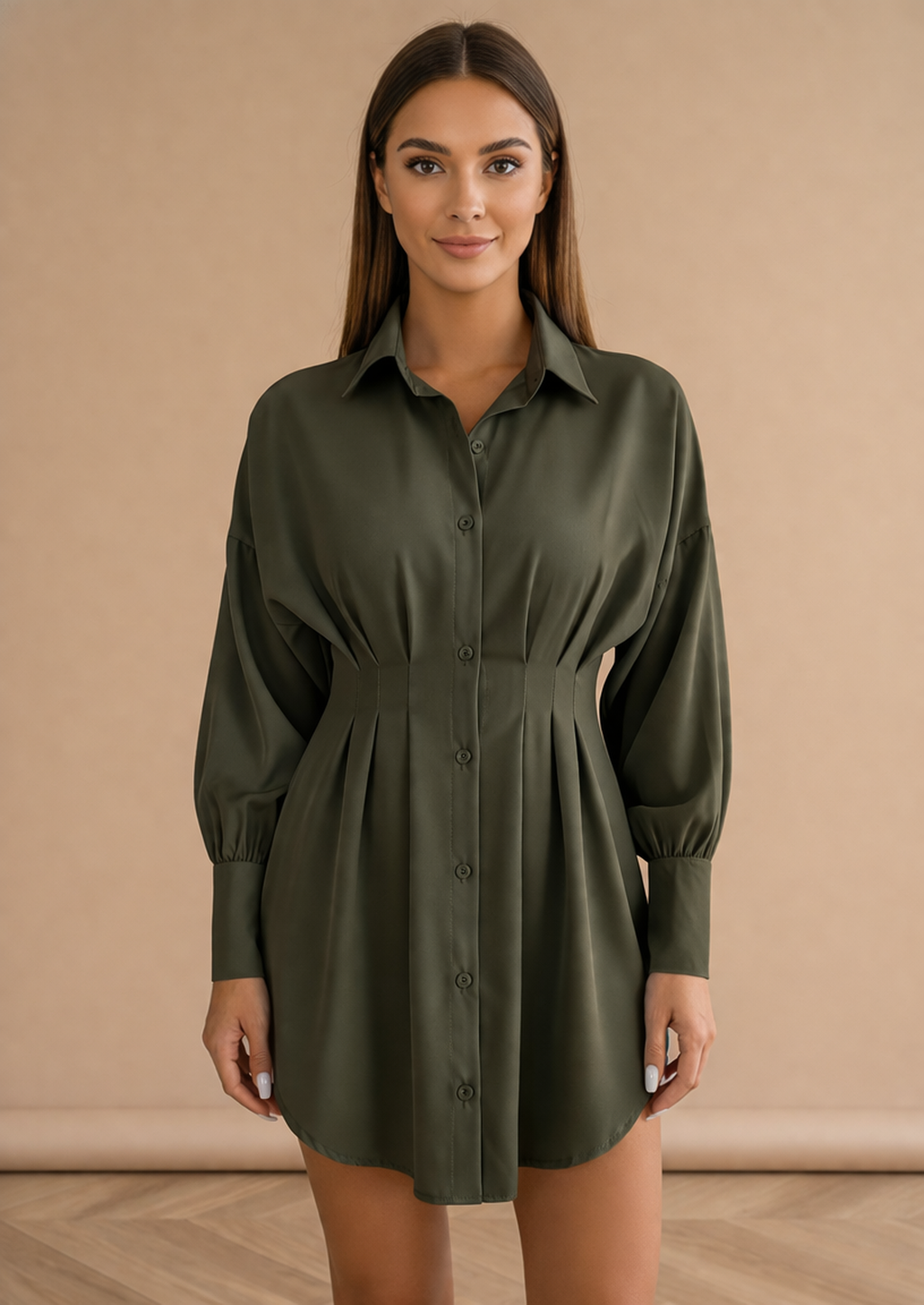 Abito Camicia Minimale Tinta Unita