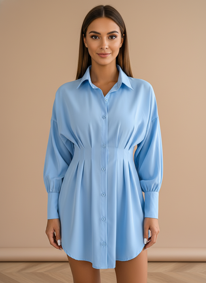 Abito Camicia Minimale Tinta Unita