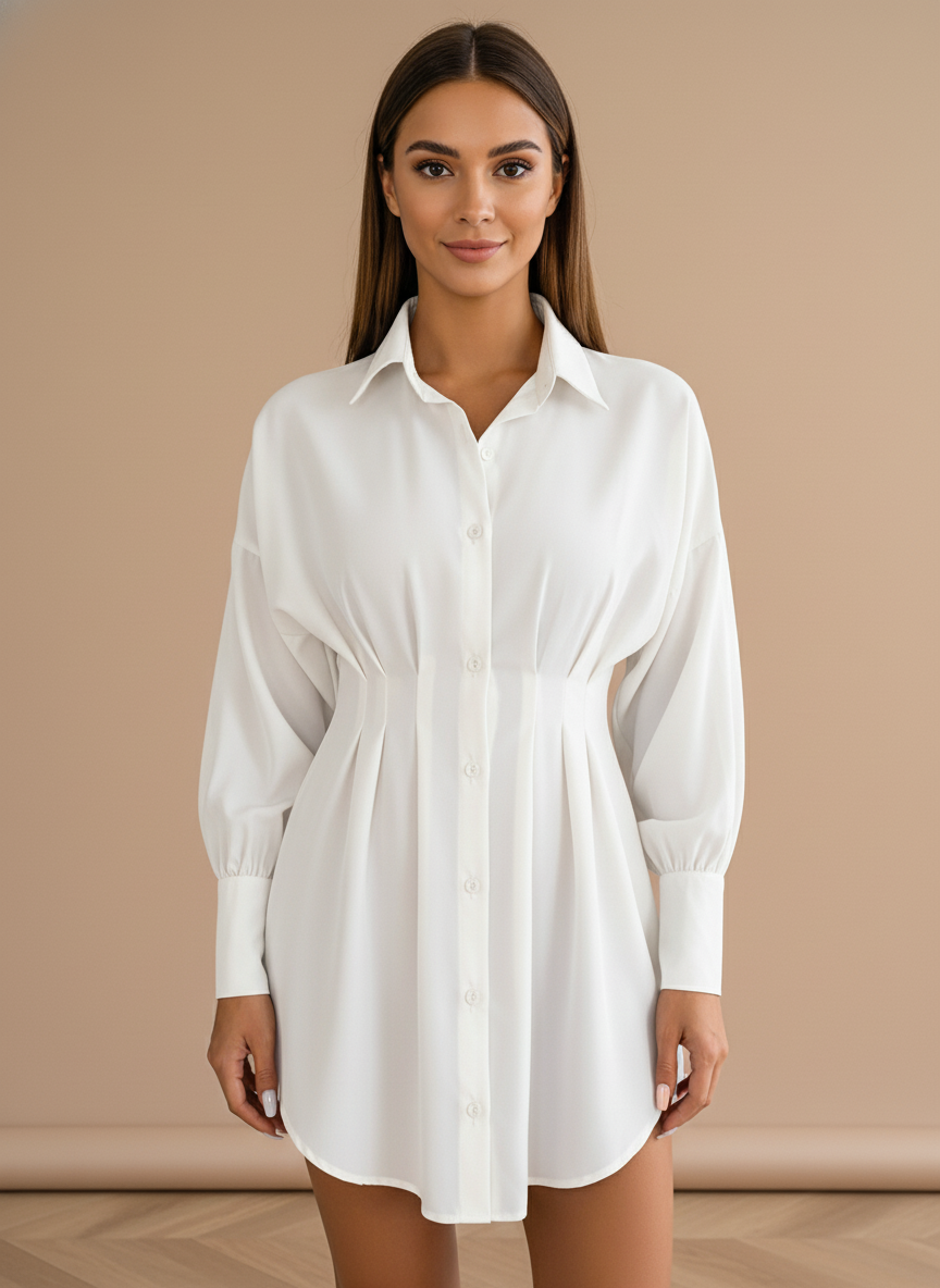 Abito Camicia Minimale Tinta Unita